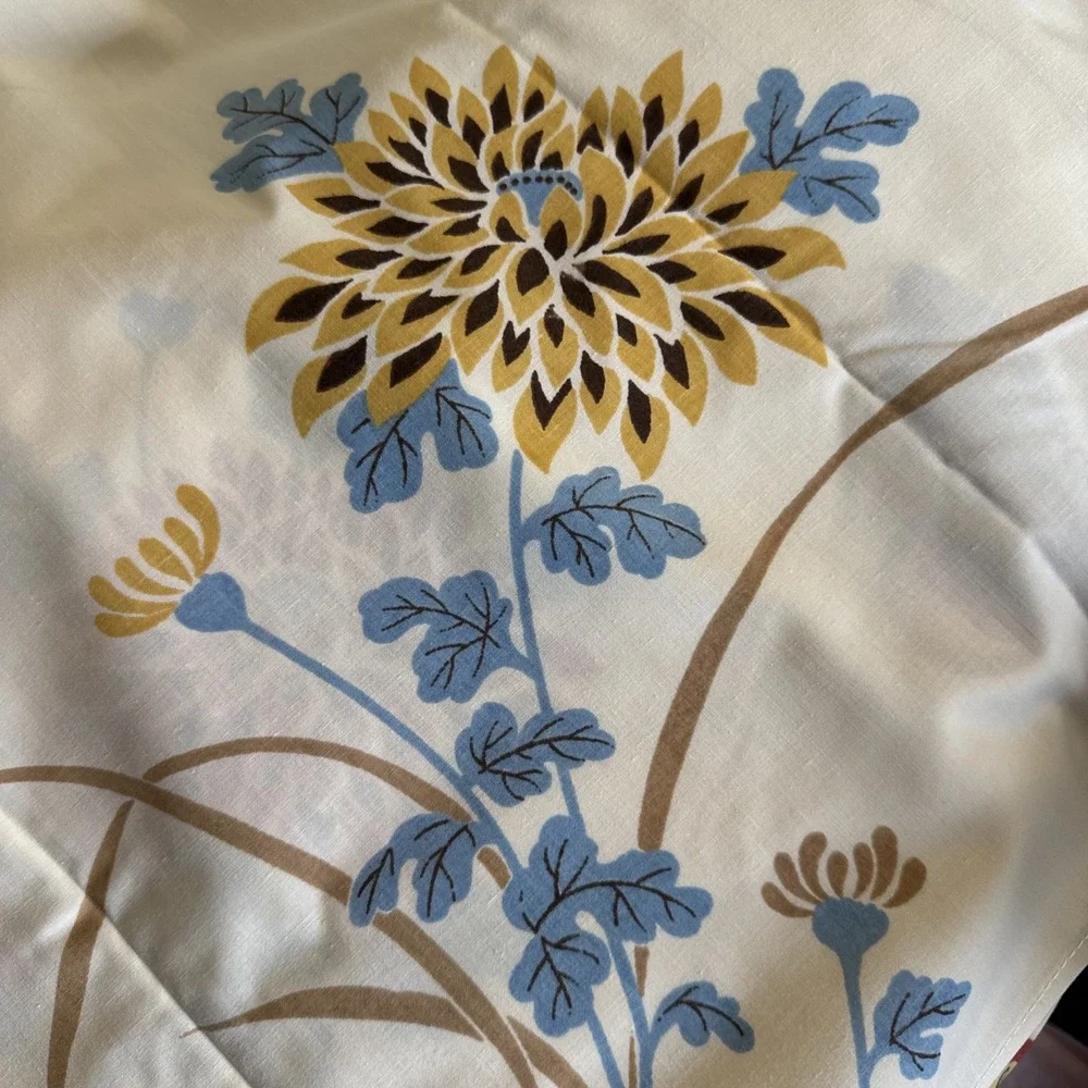 Vintage‎ 70s Cannon Sheet Butterfly Almond TWIN Size One Fitted New Dahlia